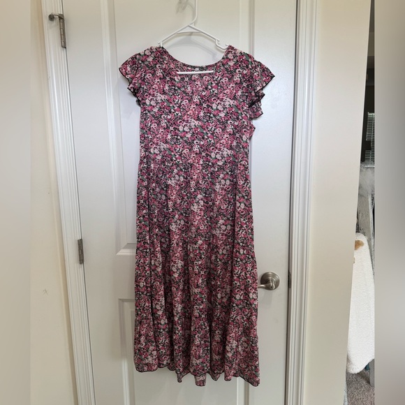 Floral Pink Maxi Dress - Picture 1 of 5
